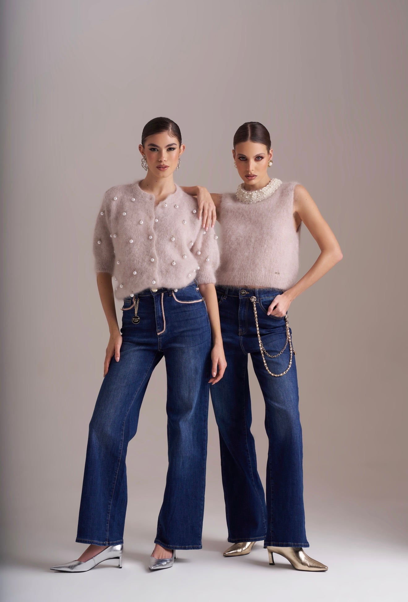 Cardigan Com Pérolas Alpaca Lux - Pho Firenze