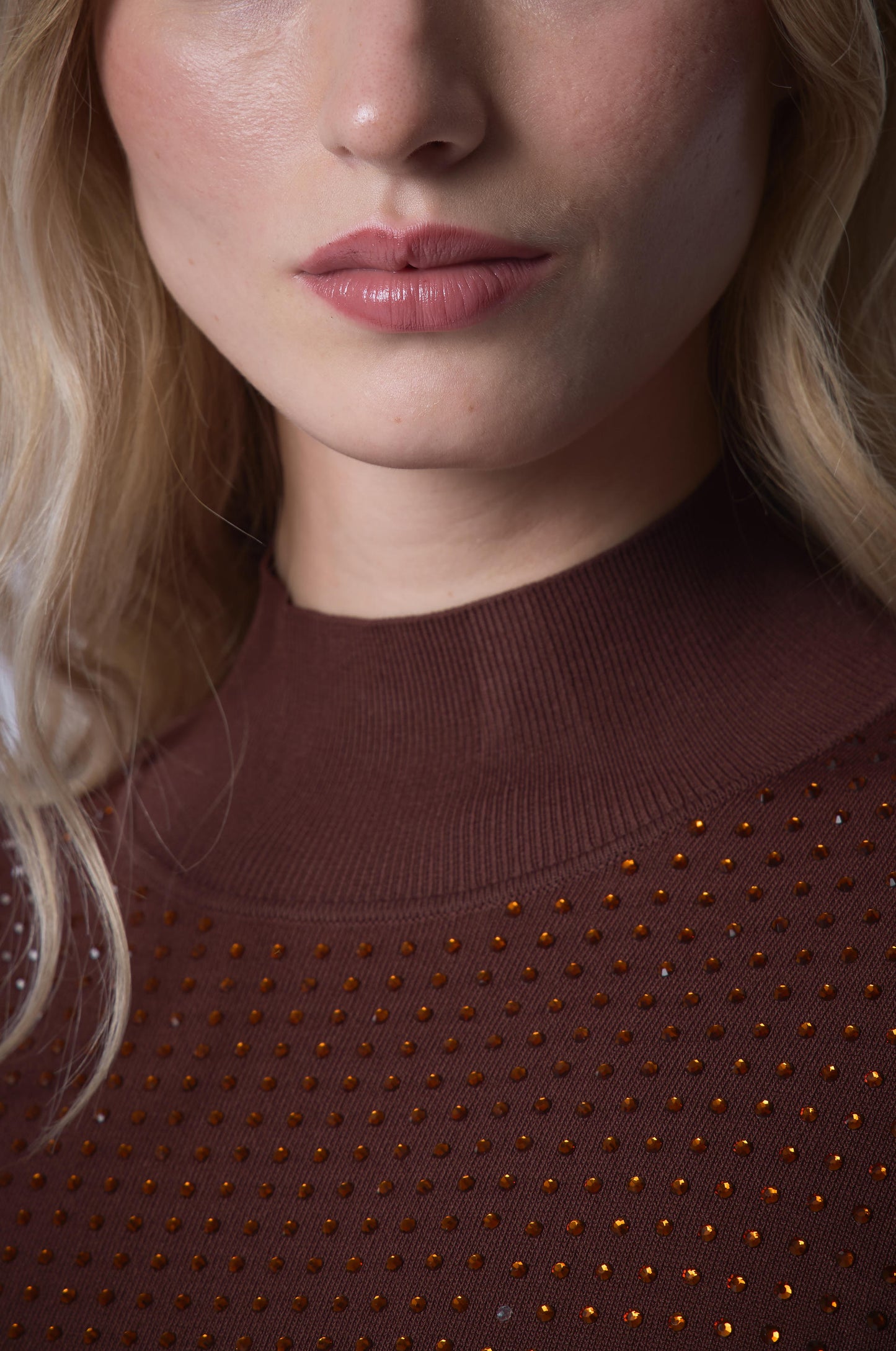Mesh Blouse with Rhinestones - Manoush