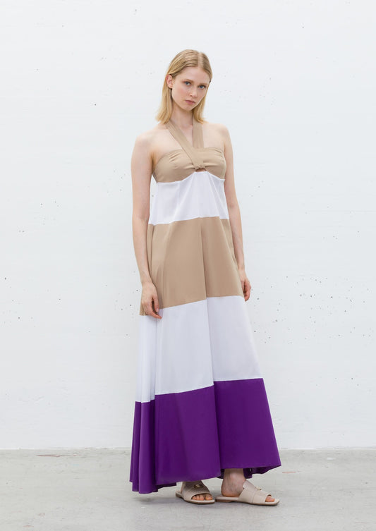Vestido Longo com Alça Amarrar ao Pecoço - Jijil