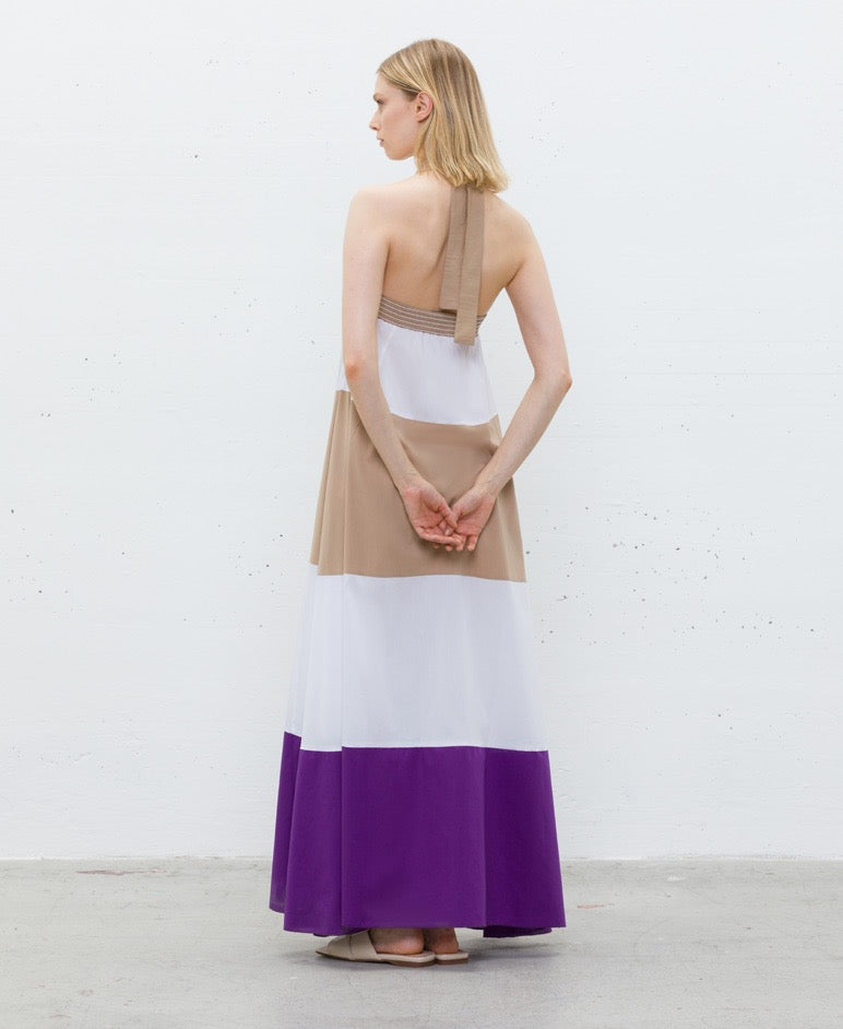 Vestido Longo com Alça Amarrar ao Pecoço - Jijil