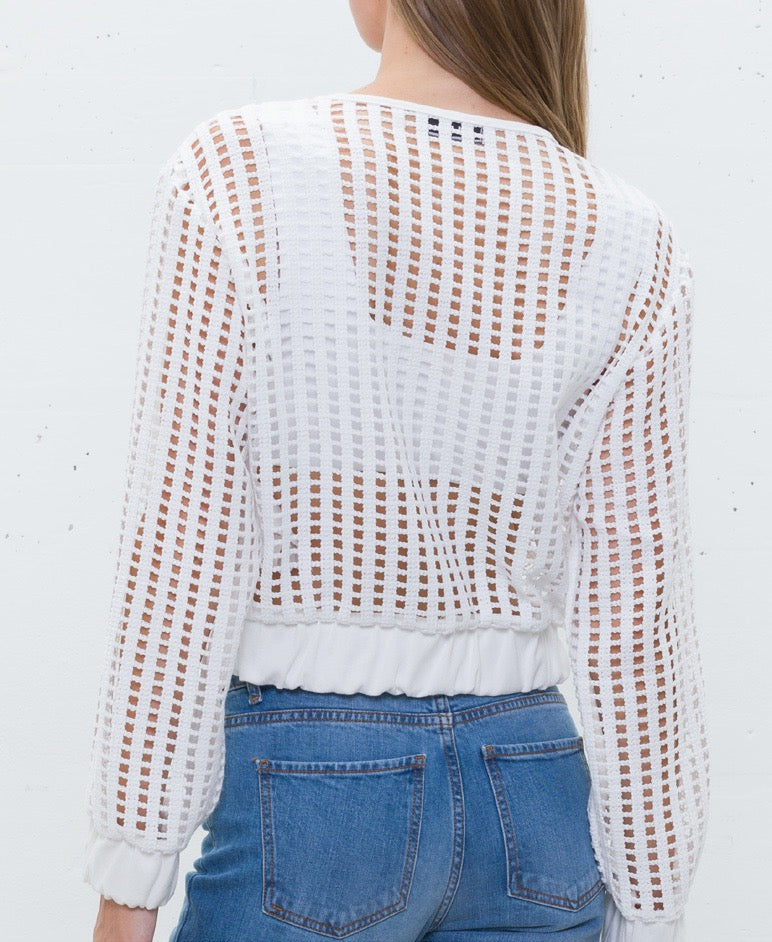 Blusa texturizada com mangas compridas - Jijil