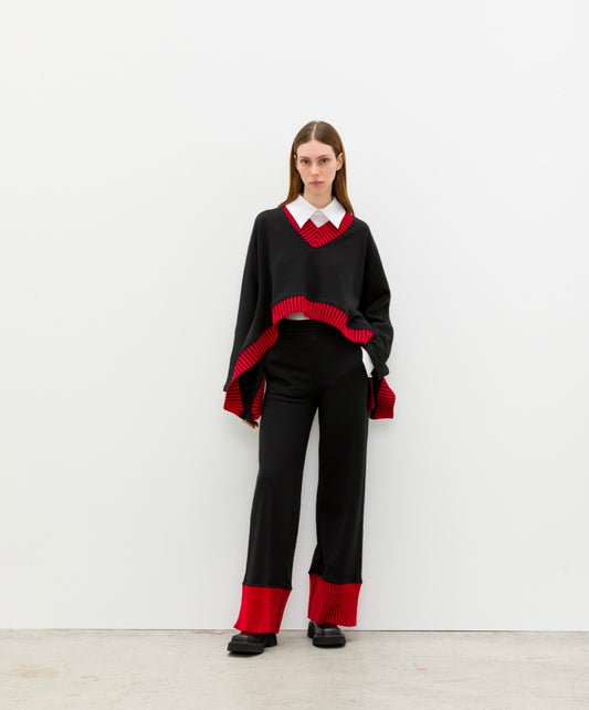 Knitted Trousers with Trico Hem - Jijil