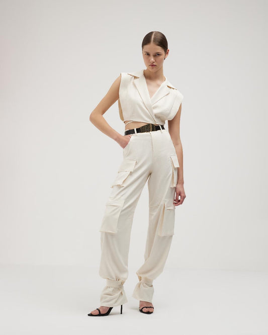 Gilet Cropped Estruturado - Simona Corsellini