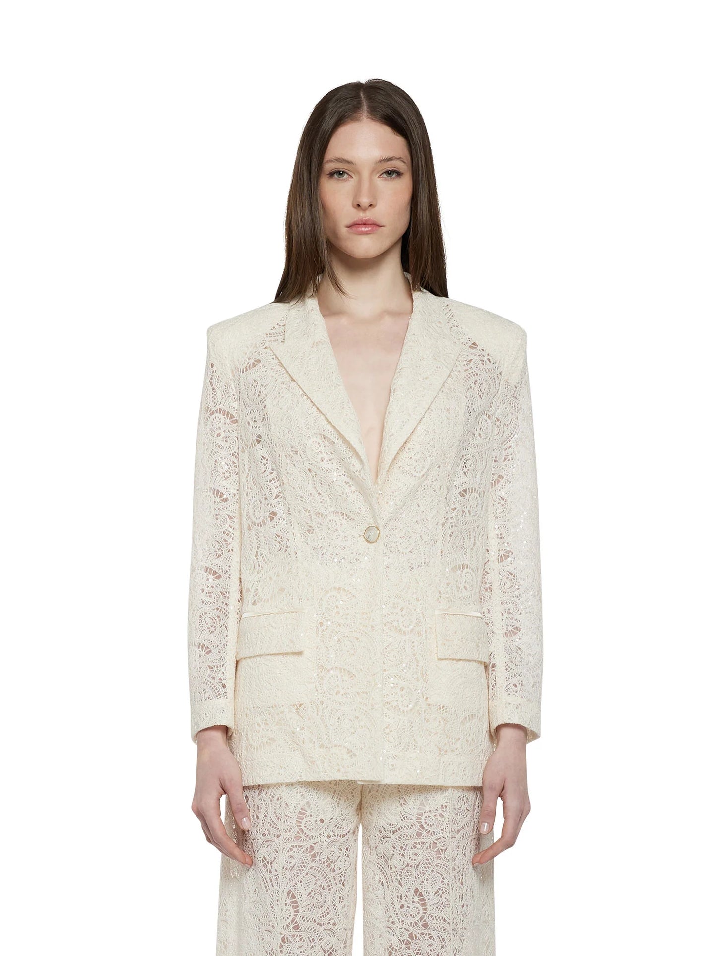 Casaco Oversized  em Renda Bordada - Simona Corsellini