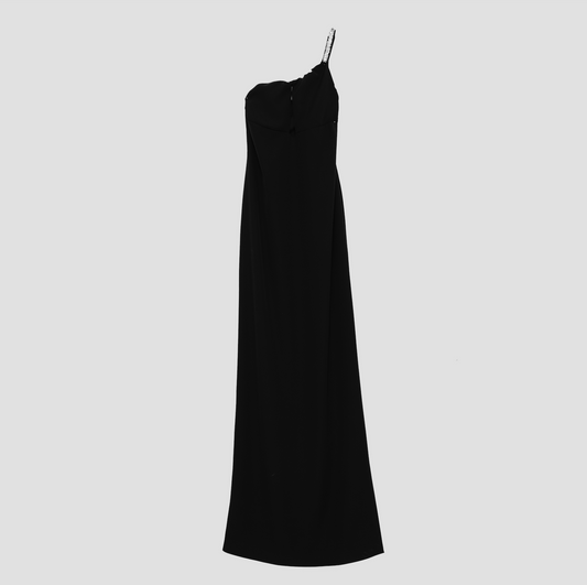 Vestido Longo Azul com Alça de Strass - Jijil