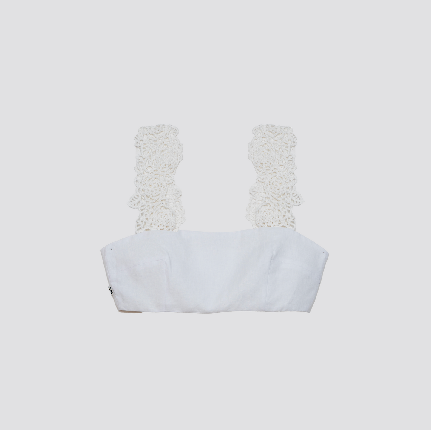Top curto com alças em renda floral - Jijil