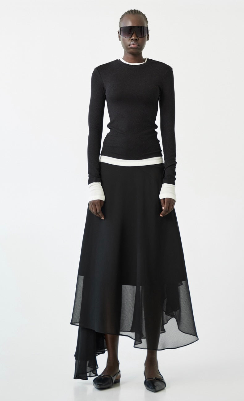 Top Preto Efeito Duplo – ELEH