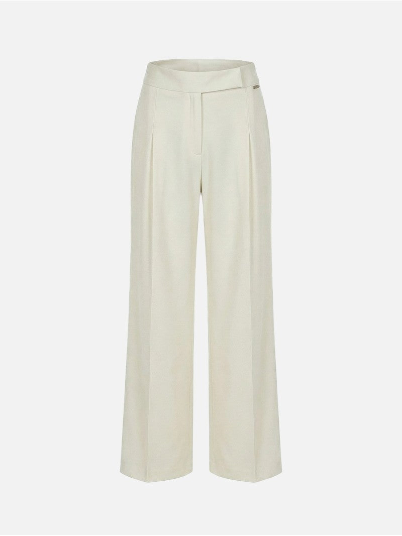 Calça Fluida de Perna Larga com Cintura Subida – Scripta