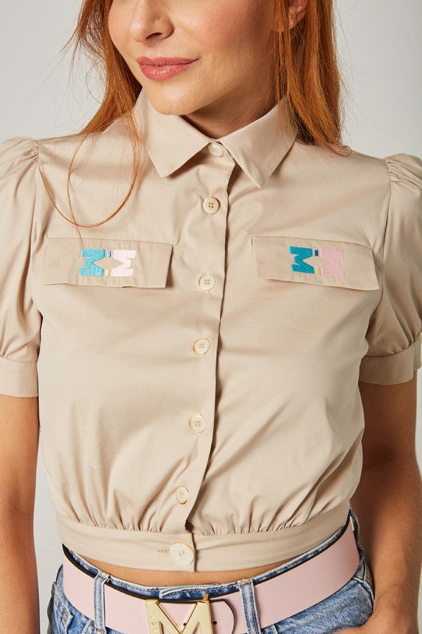 Camisa Curta Camel - Mangata