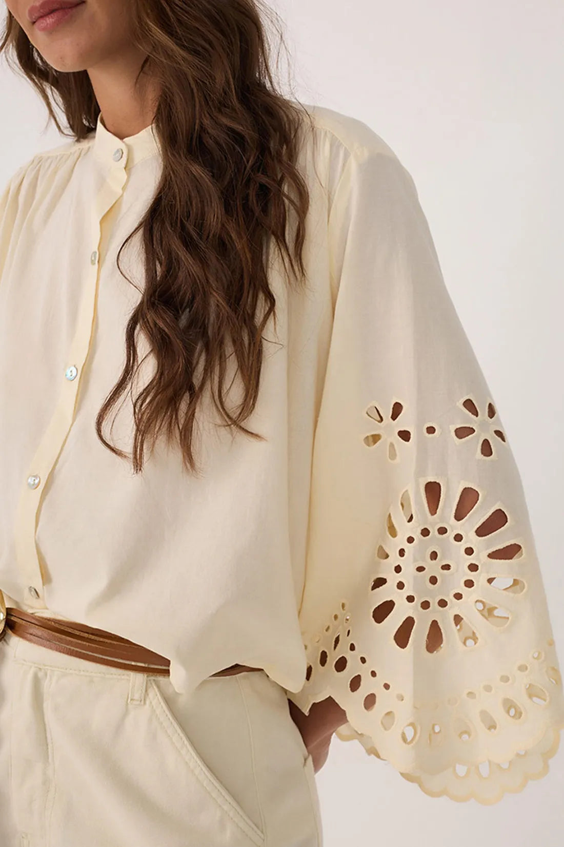 Camisa Algodão Com Bordado na Barra - Dress To