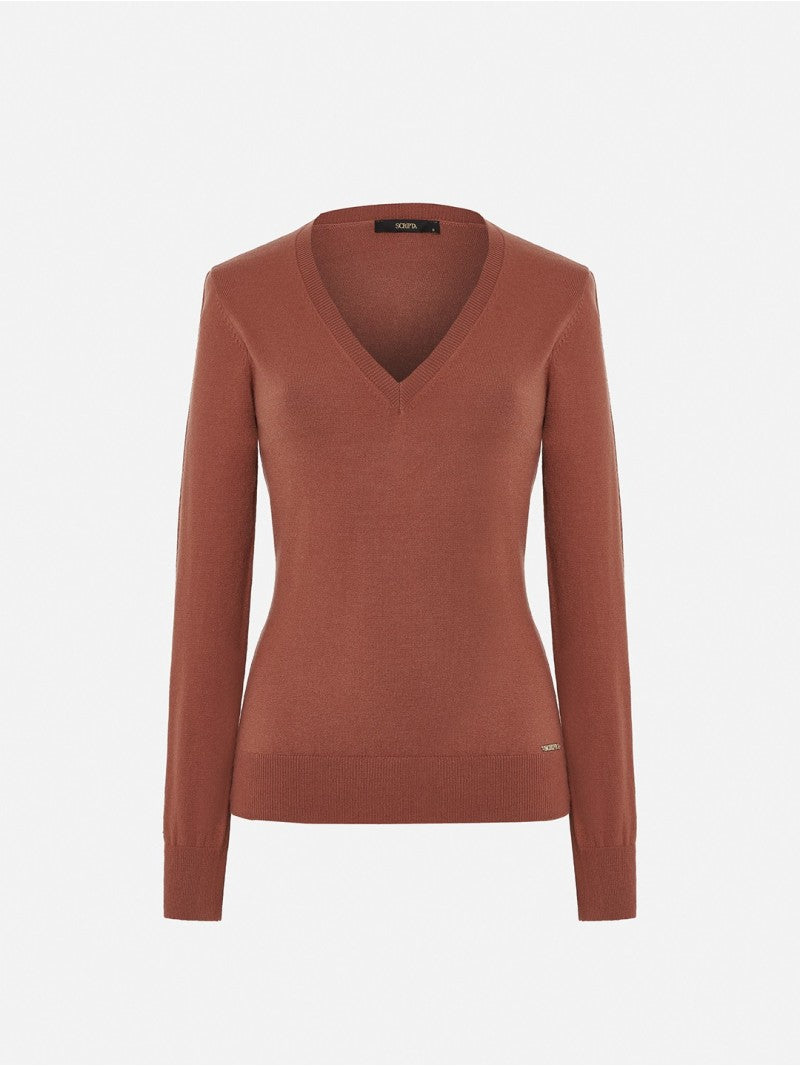 Camisola com Gola em V – Scripta
