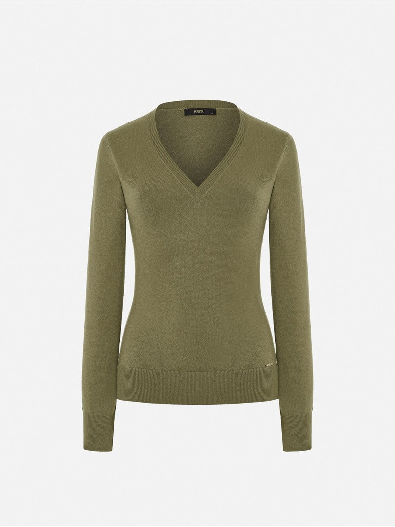 Camisola com Gola em V – Scripta