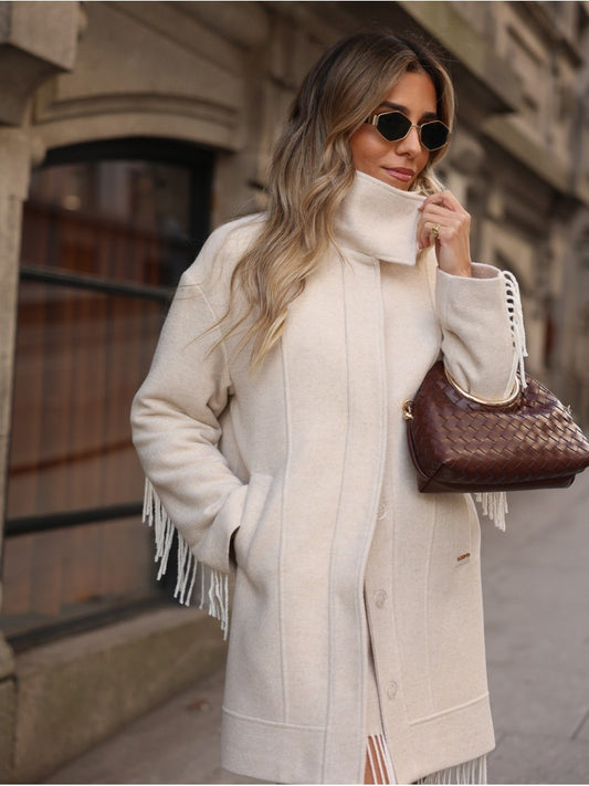 Casaco Bege com Franjas – Scripta