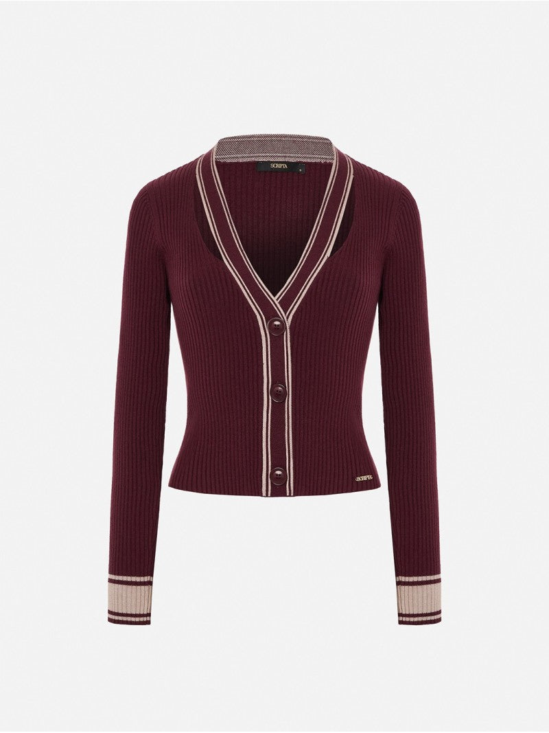 Casaco Canelado com Detalhes Contrastantes - Scripta