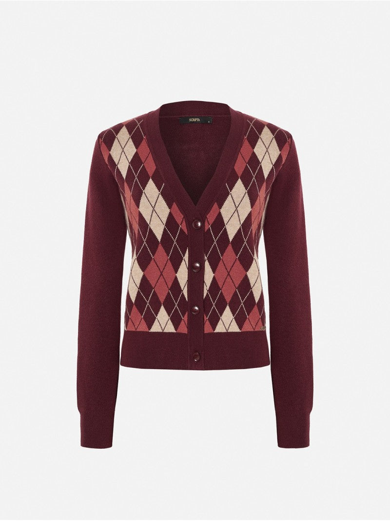 Casaco de Malha com Padrão Losangos – Scripta