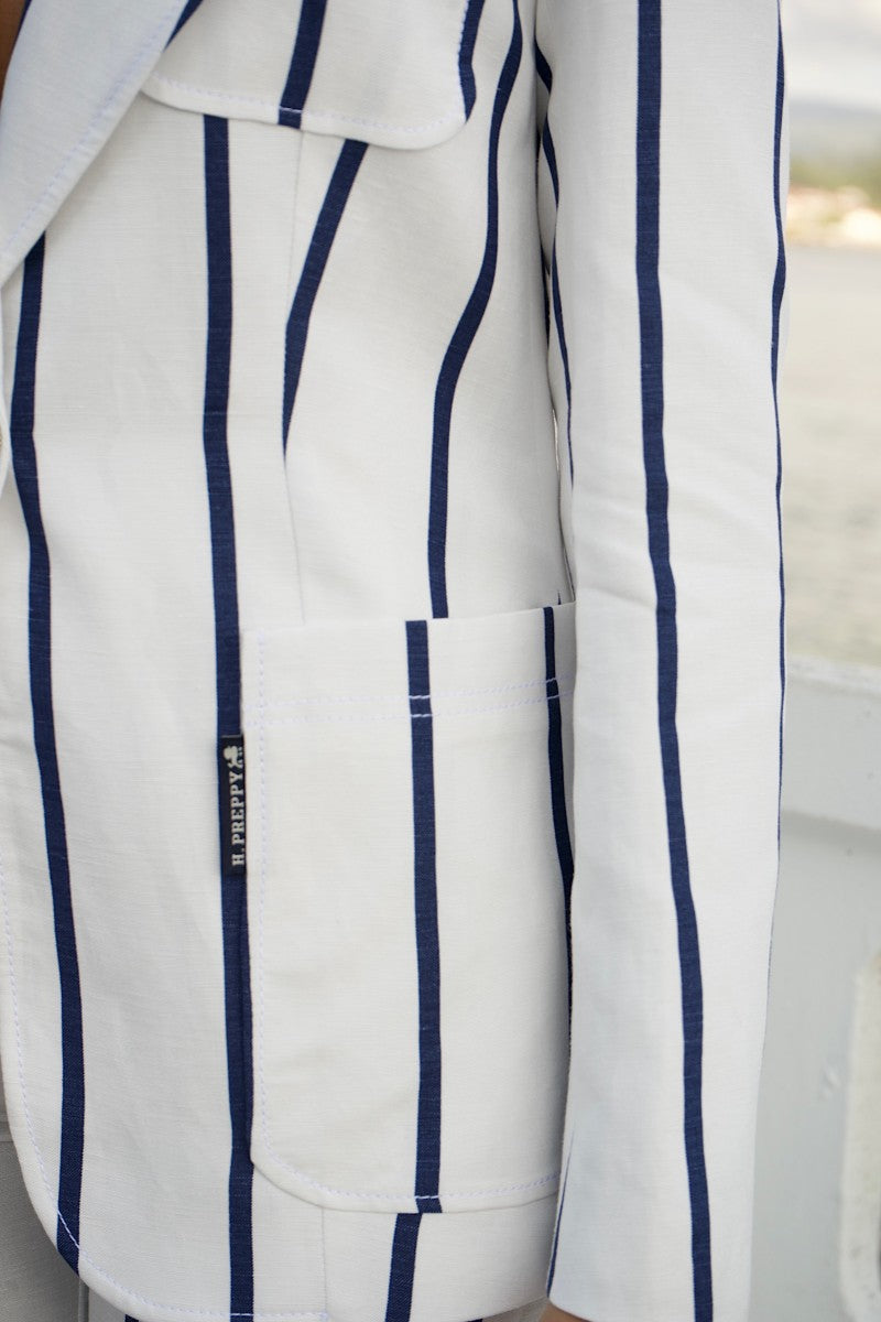 Blazer Listrado Estruturado – Highly Preppy