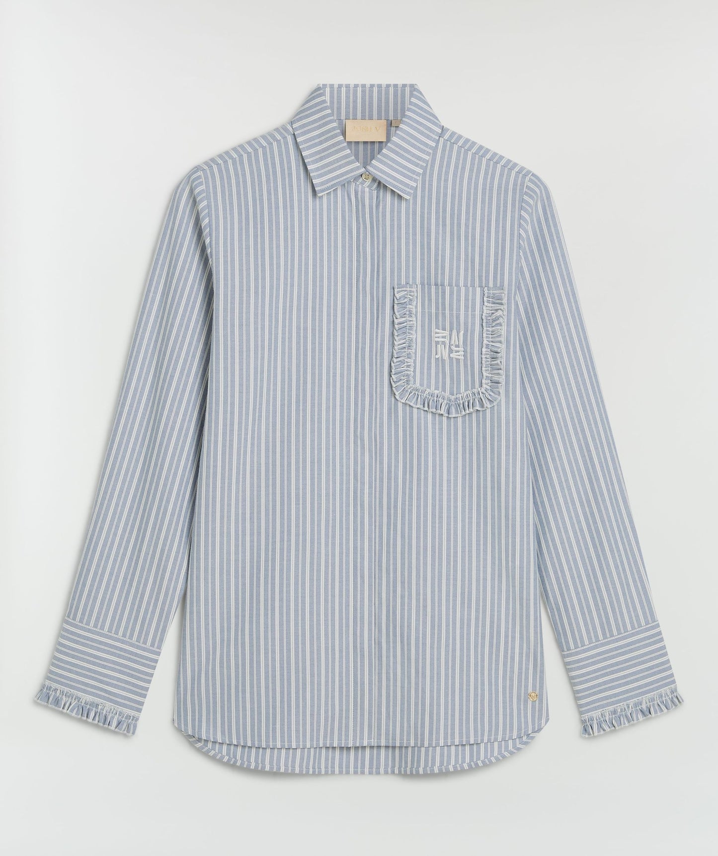 Blusa JENNIE Regular Fit com Riscas e Folhos - Josh V