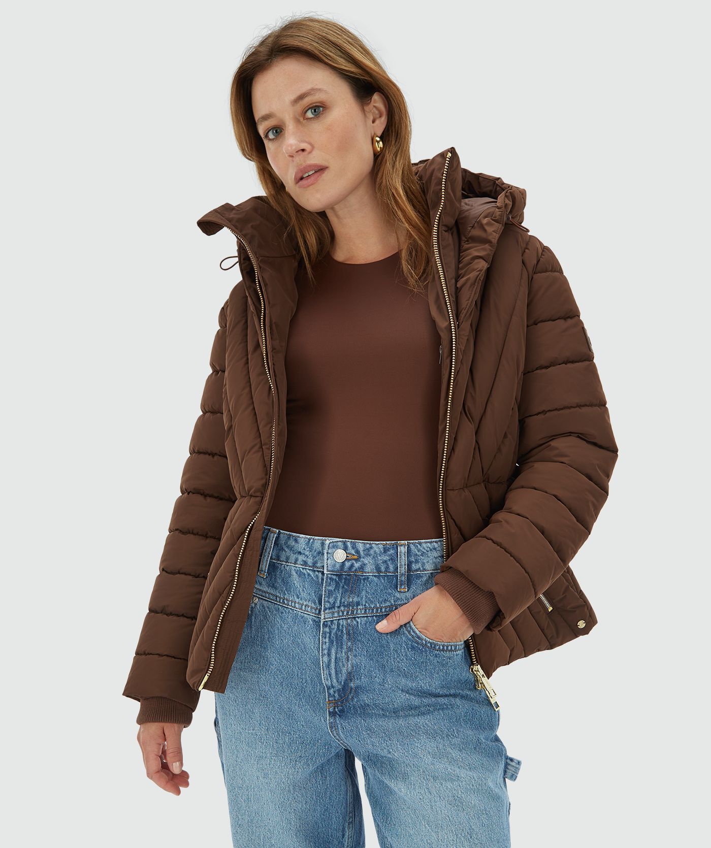 Casaco Puffer MARIETTA Marrom - Josh V