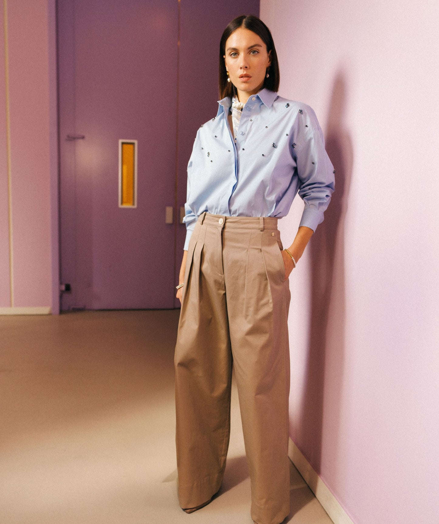 OLIVIA high-waisted wide-leg pants - josh V