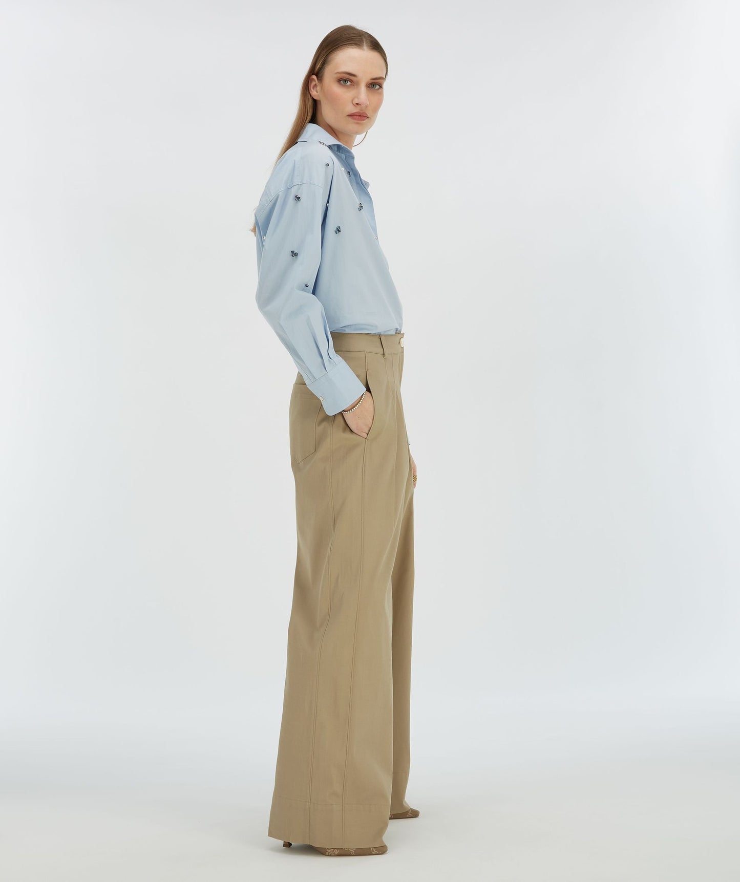 OLIVIA high-waisted wide-leg pants - josh V
