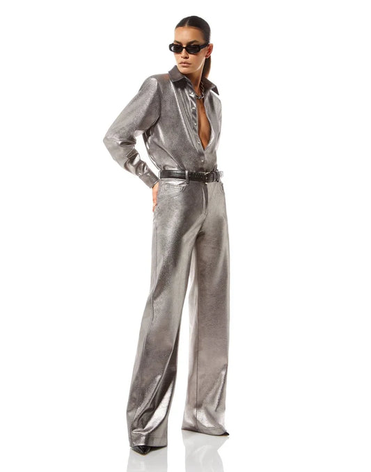 Pegaso Metallic Trousers - MVP Wardrobe