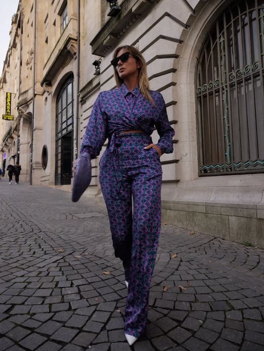 Printed Blouse with Knot Detail - Scripta