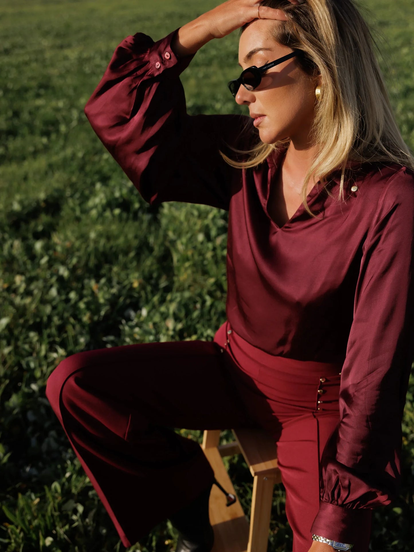 Straight Cut Trousers with Rivet Detail - Scripta