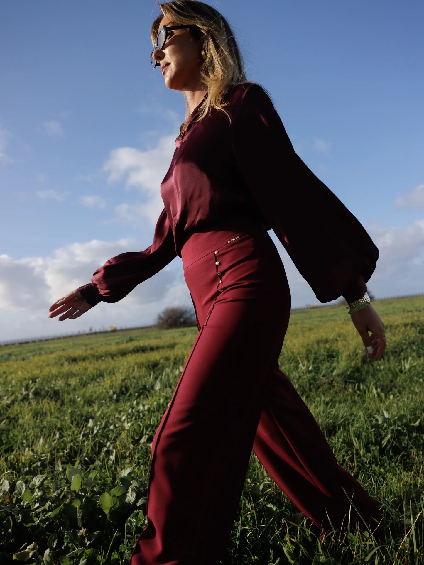 Straight Cut Trousers with Rivet Detail - Scripta