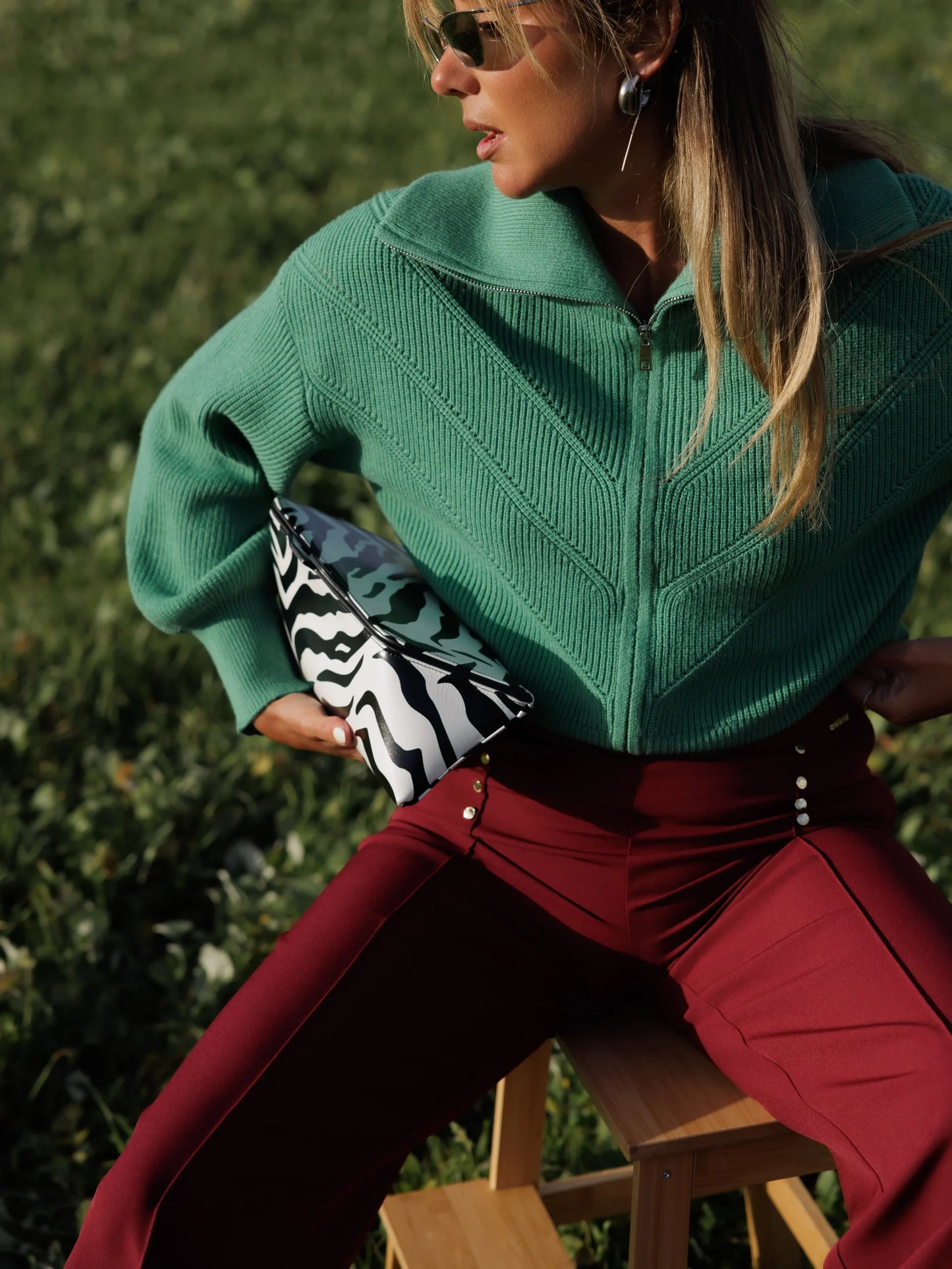 Straight Cut Trousers with Rivet Detail - Scripta