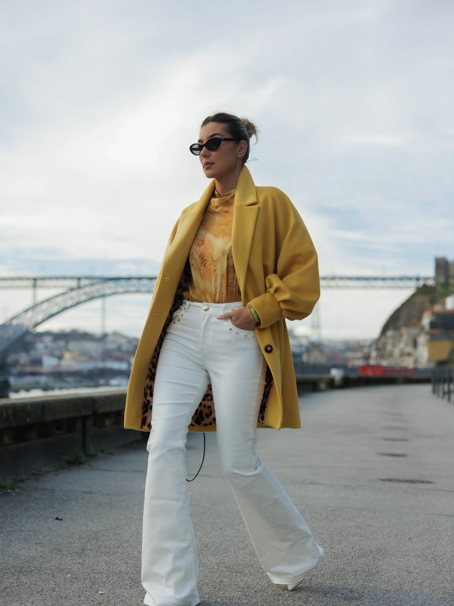 White Jeans with Rivet Detail - Scripta