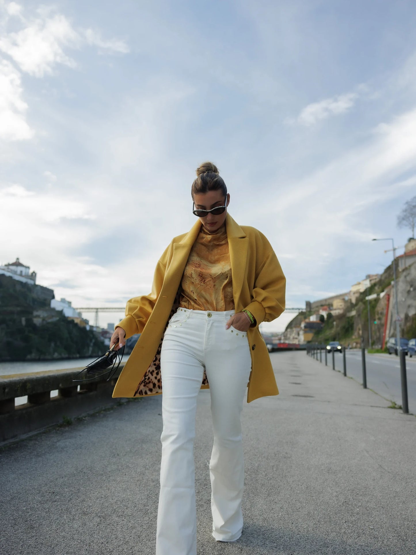 White Jeans with Rivet Detail - Scripta