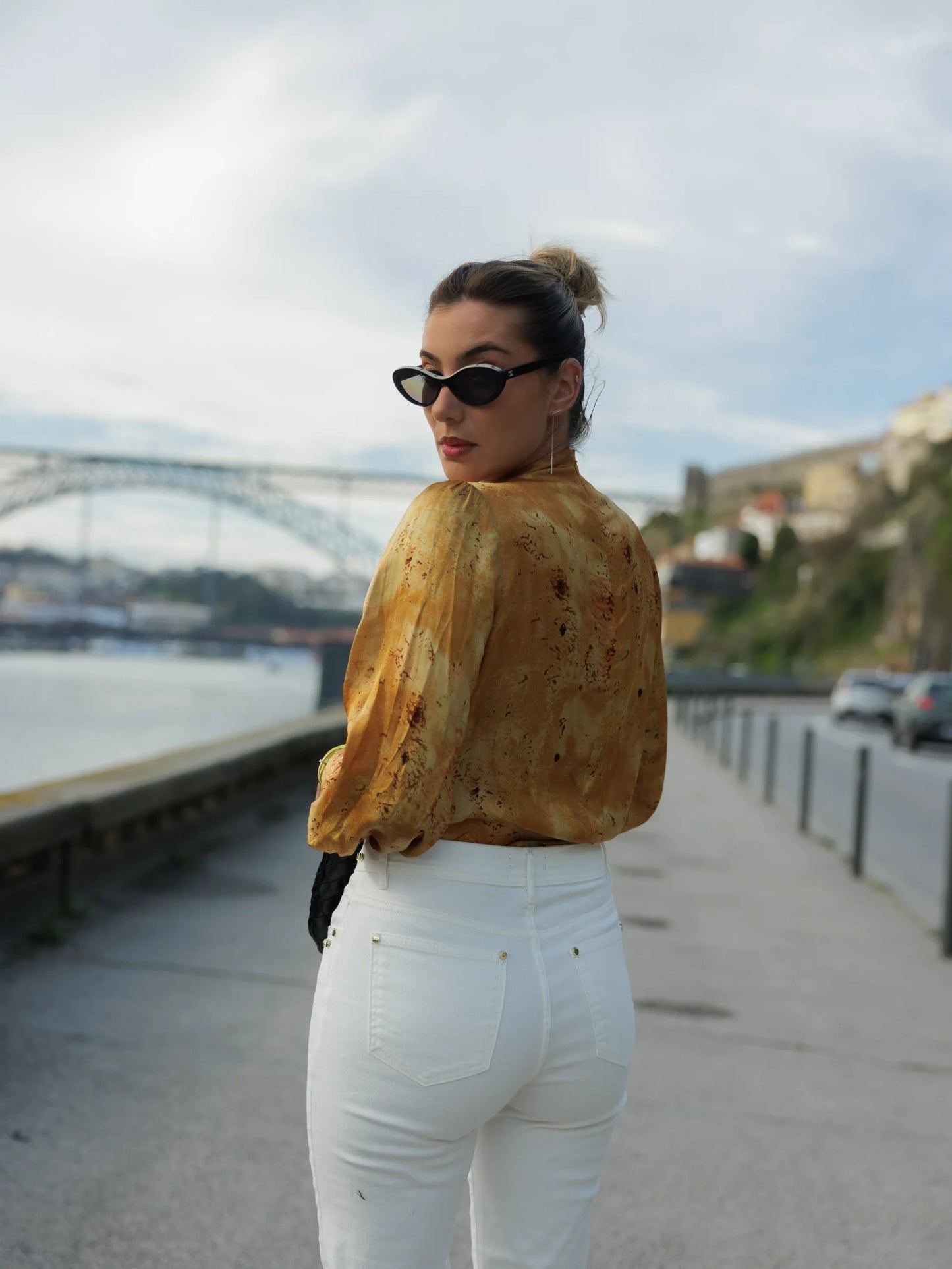 White Jeans with Rivet Detail - Scripta