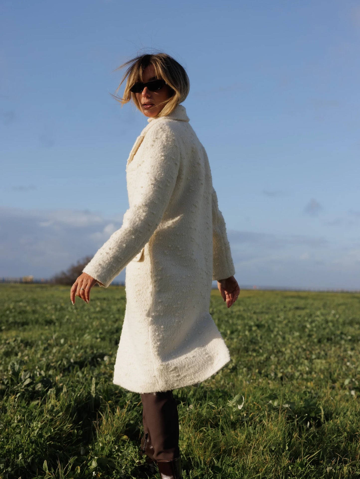 Casaco Comprido em Tecido Texturizado - Scripta