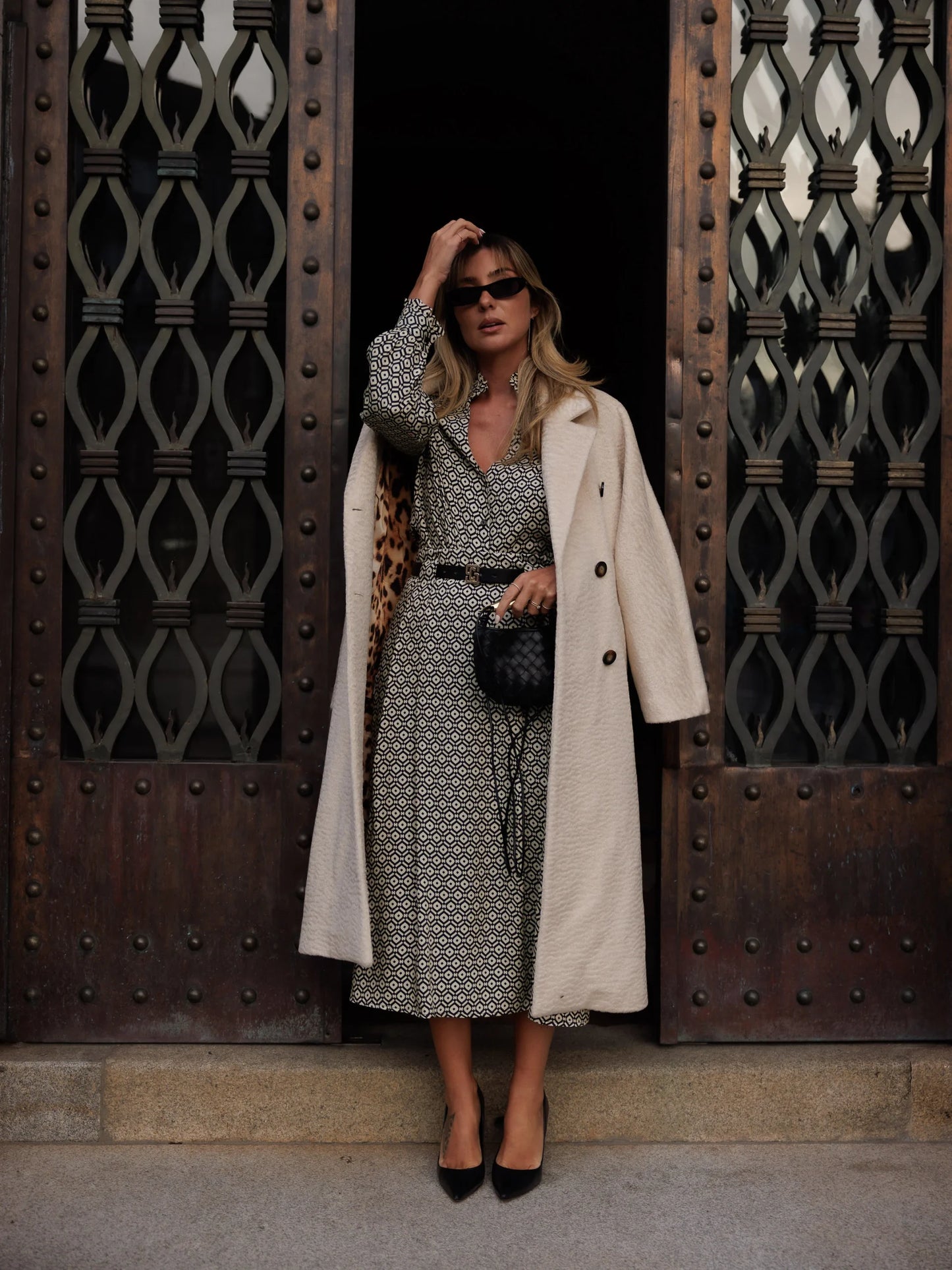 Saia Estampada Com Detalhe de Cinto Personalizado - Scripta