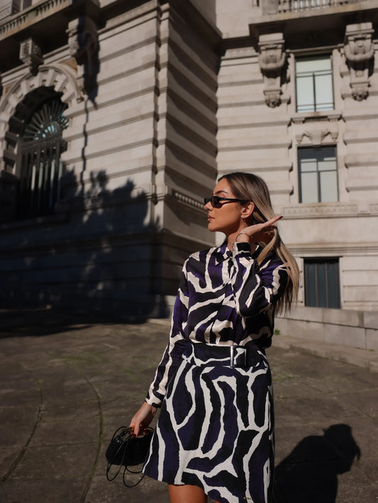 Saia em Jacquard com Detalhe de Fivela - Scripta