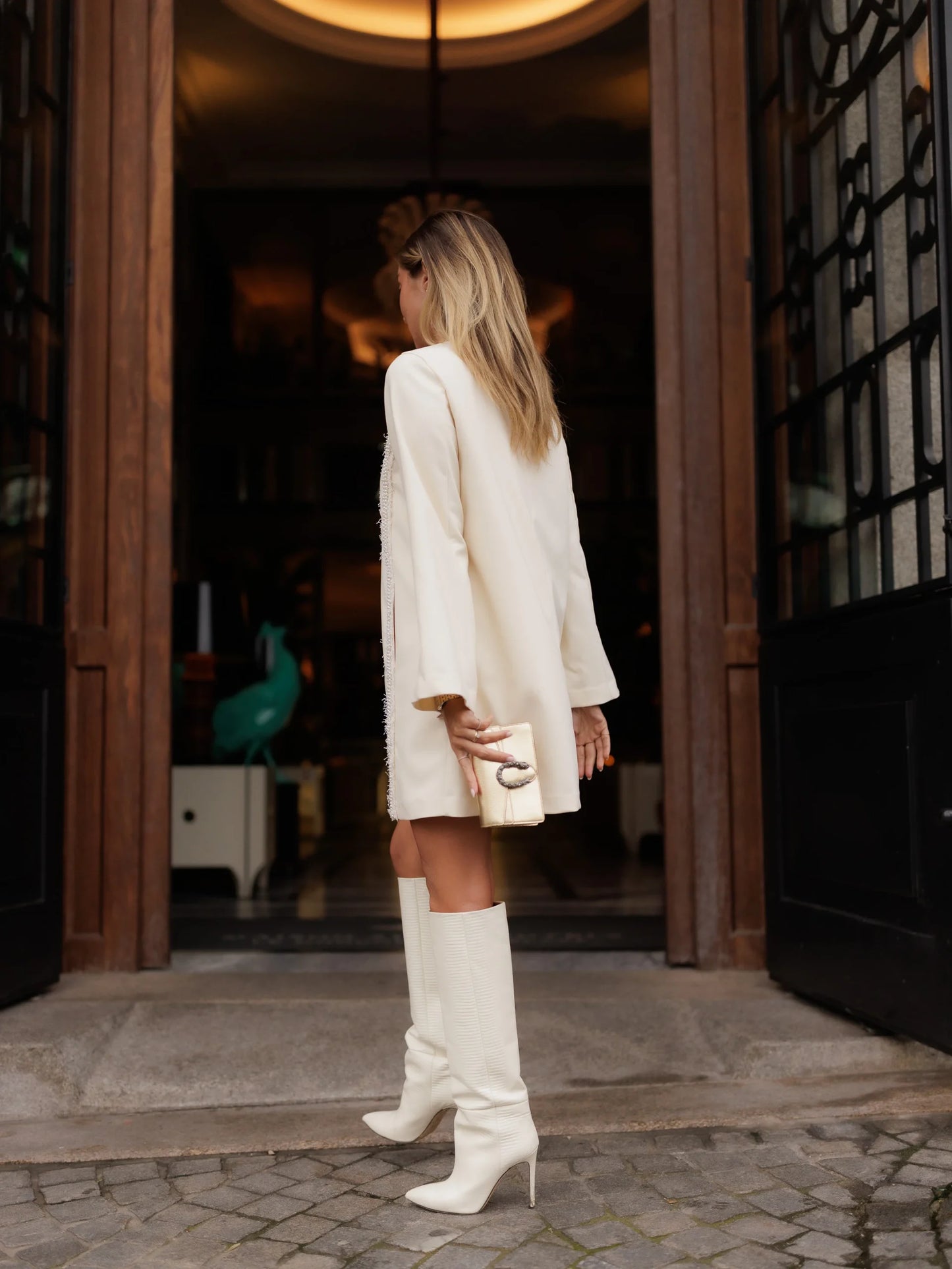 Vestido em A Com Detalhe de Fita de Fantasia - Scripta