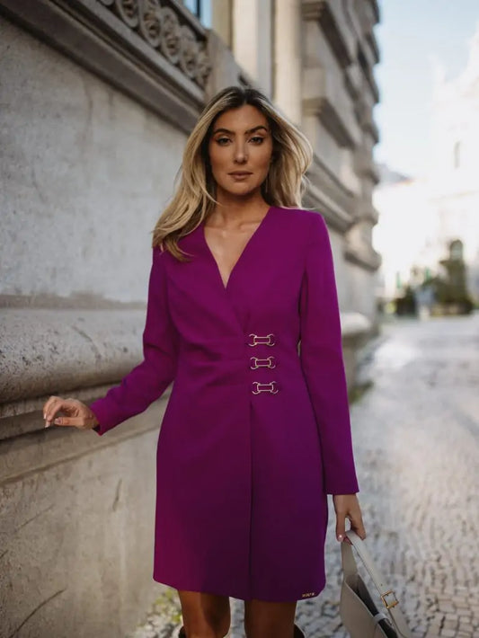 Robe effet croisé avec détails dorés - Scripta