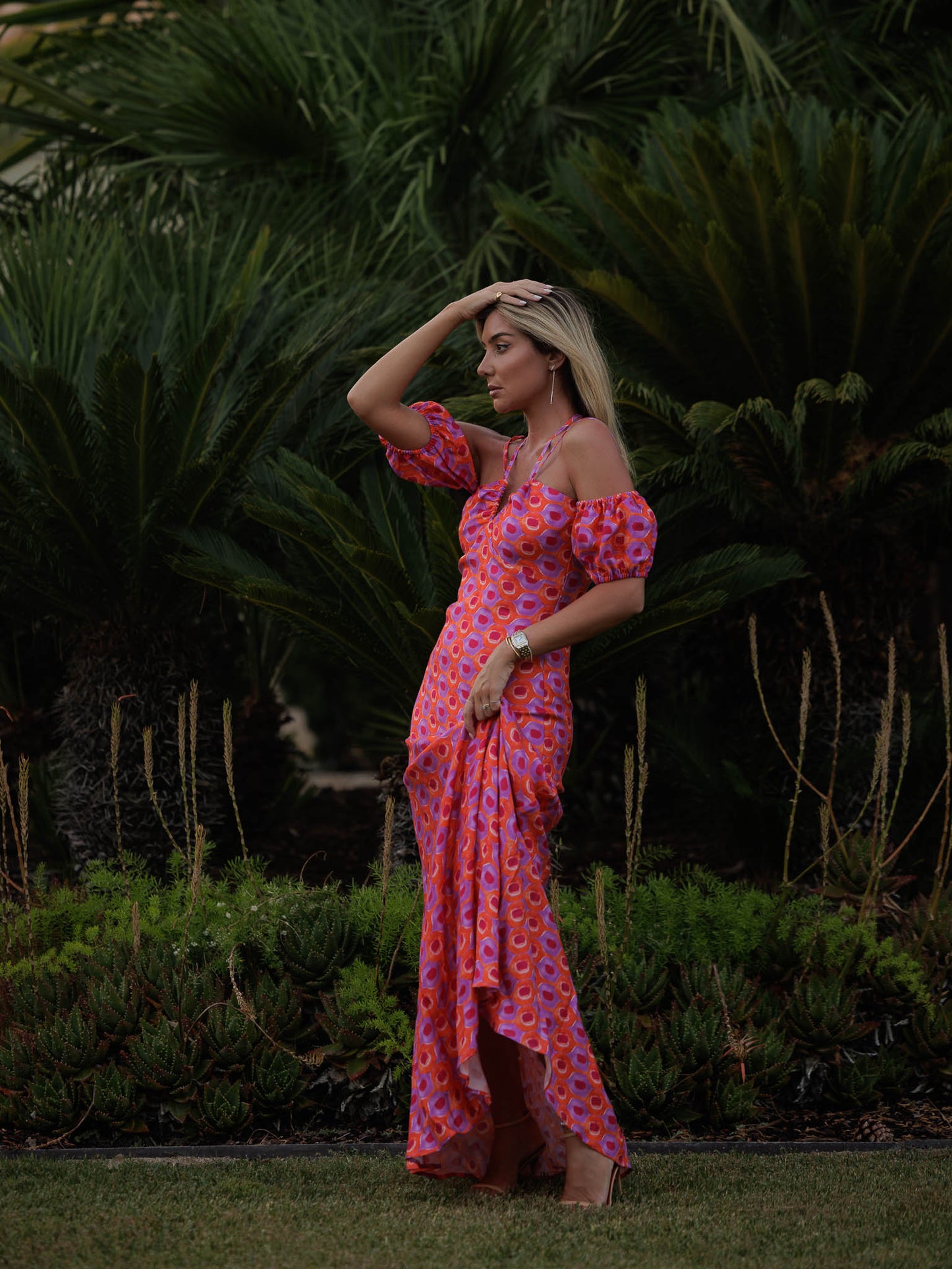 Printed Dress with Double Straps - Scripta