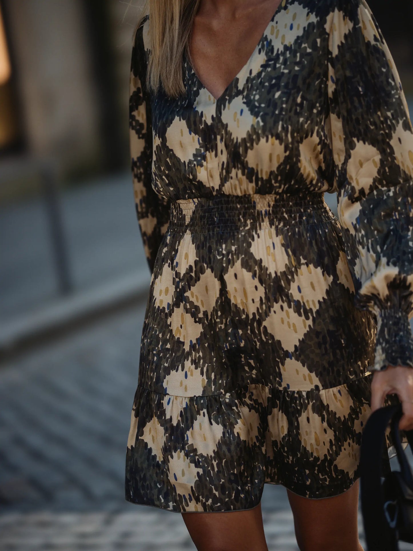 Vestido Estampado Com Elásticos - Scripta