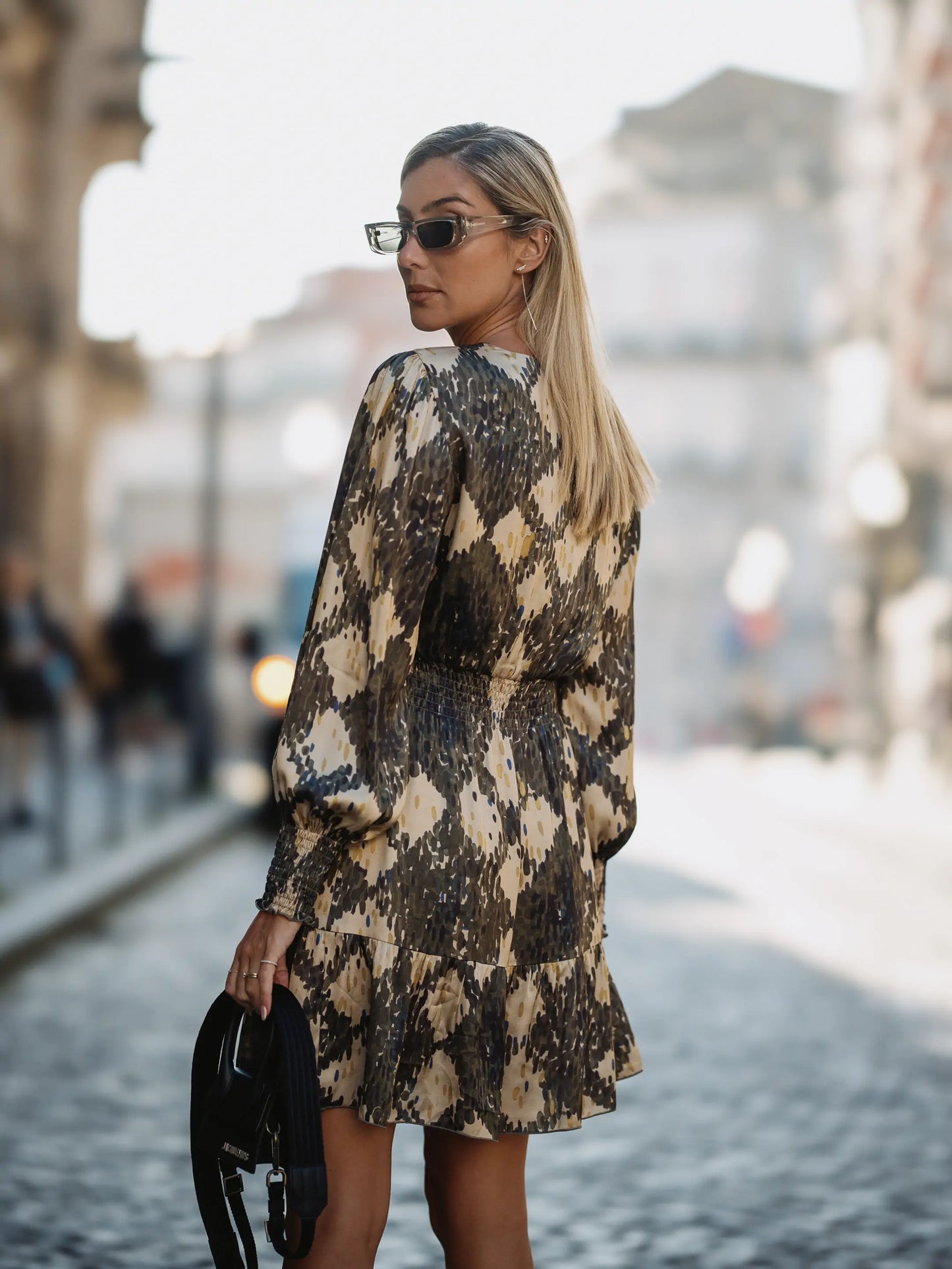 Vestido Estampado Com Elásticos - Scripta