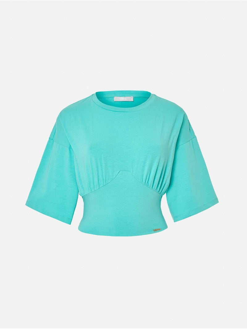 T-shirt curta de fitting ajustado