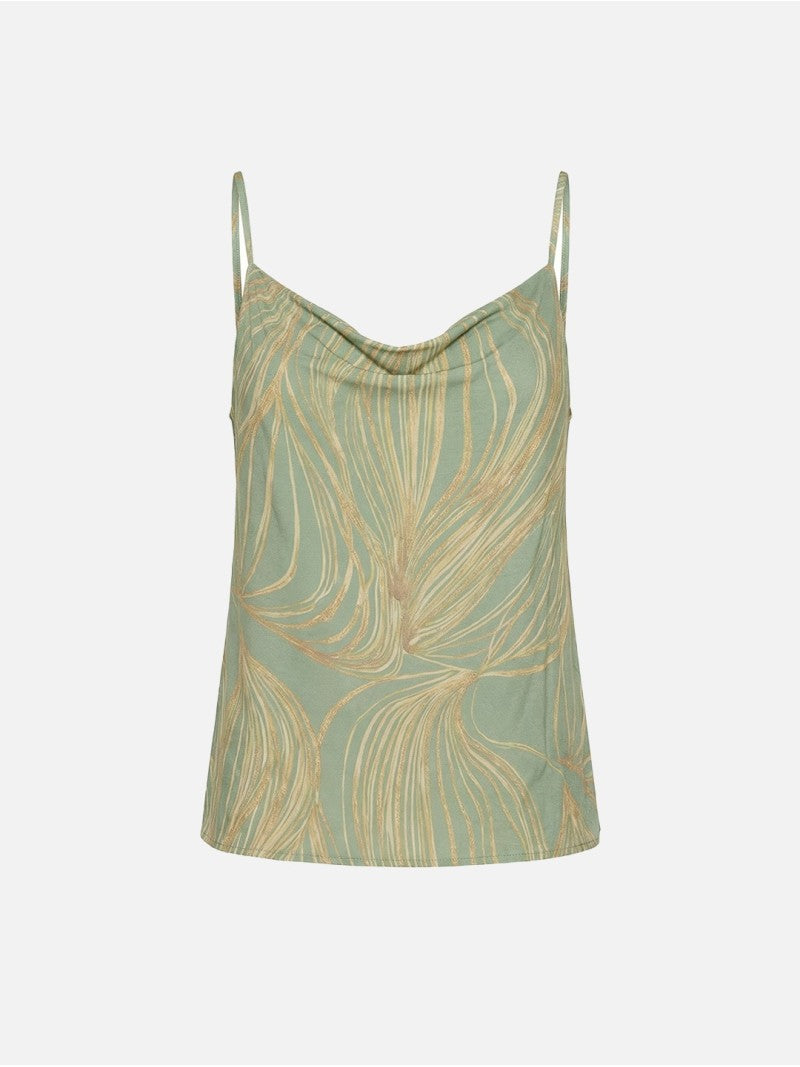 Top em Malha Estampado com Decote Fluido – Scripta