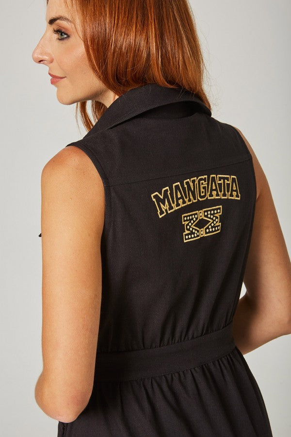 Vestido Camiseiro Demim Preto - Mangata