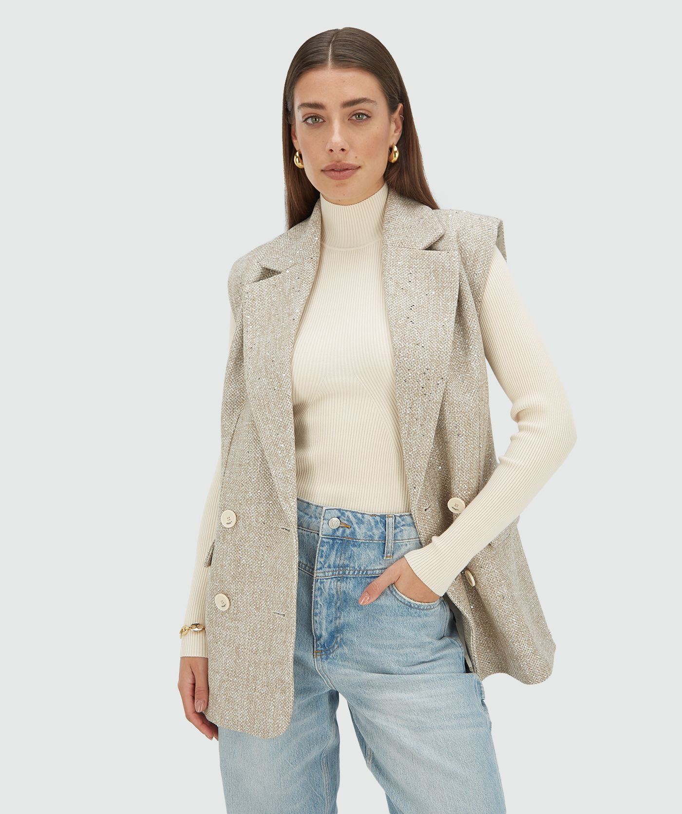 Colete- Blazer Com Glitter YARA - Josh V