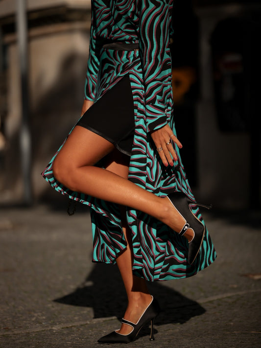 JUPE IMPRIMÉE AVEC OUVERTURE - Scripta