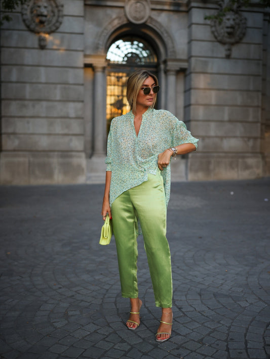 PANTALON EN SATIN -Scripta