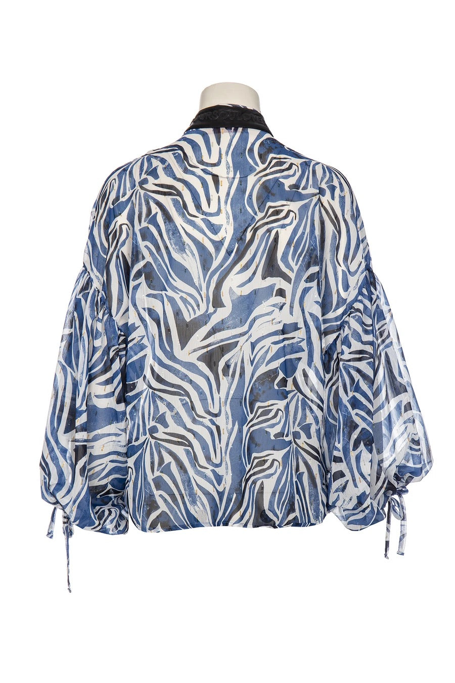 Chemise Aqua Zebra avec col en cuir