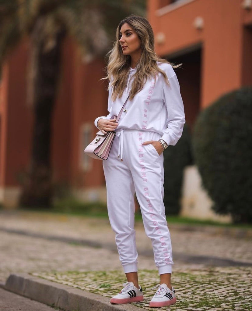 Sweat blanc à capuche - Scripta