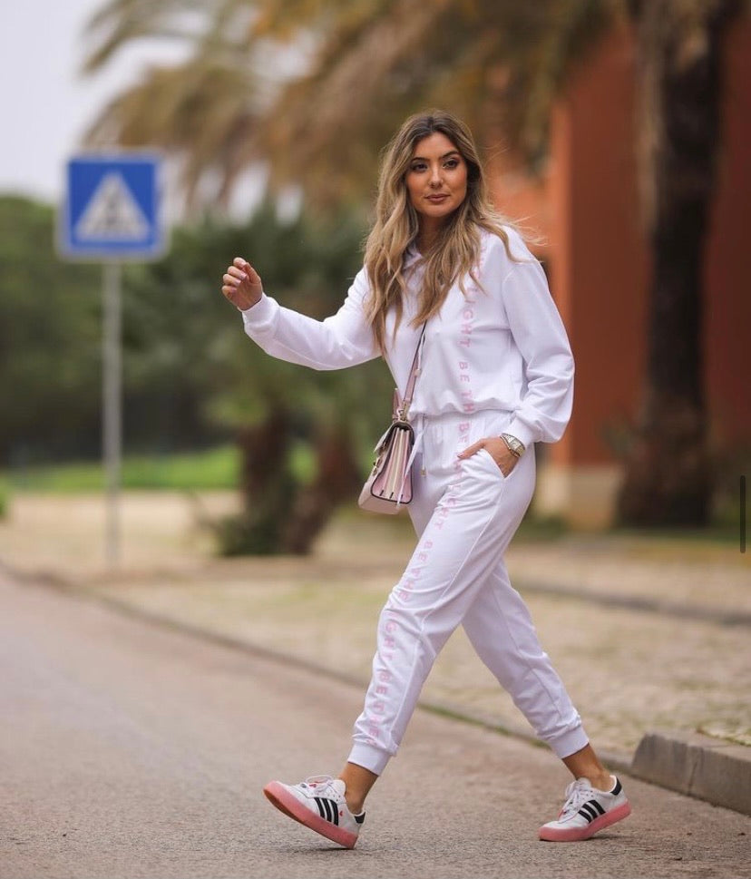 Sweat blanc à capuche - Scripta