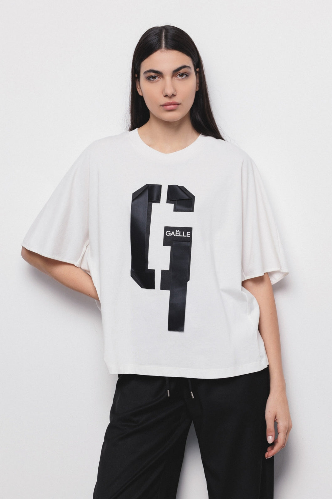 T-Shirt In Jersey Mezza  Off White - Gaëlle Paris